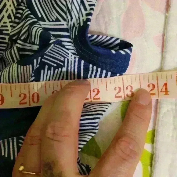 Touché | White and Blue Abstract Floral Ruched Wrap Dress, Size XL - Picture 5 of 7